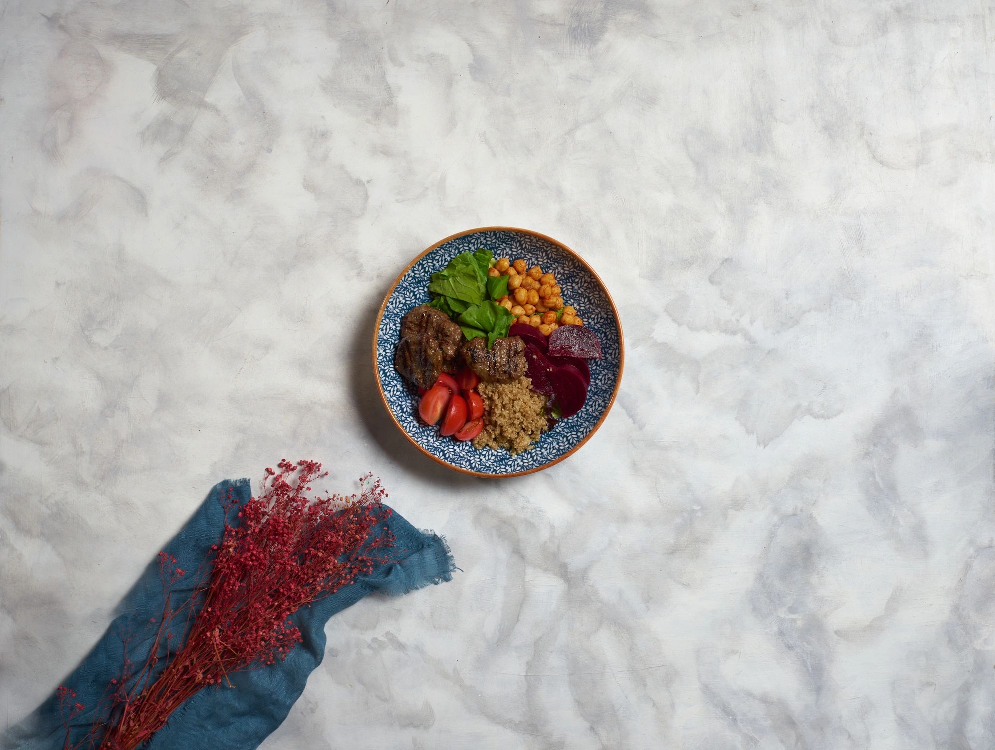 A healthy bowl of food on a table