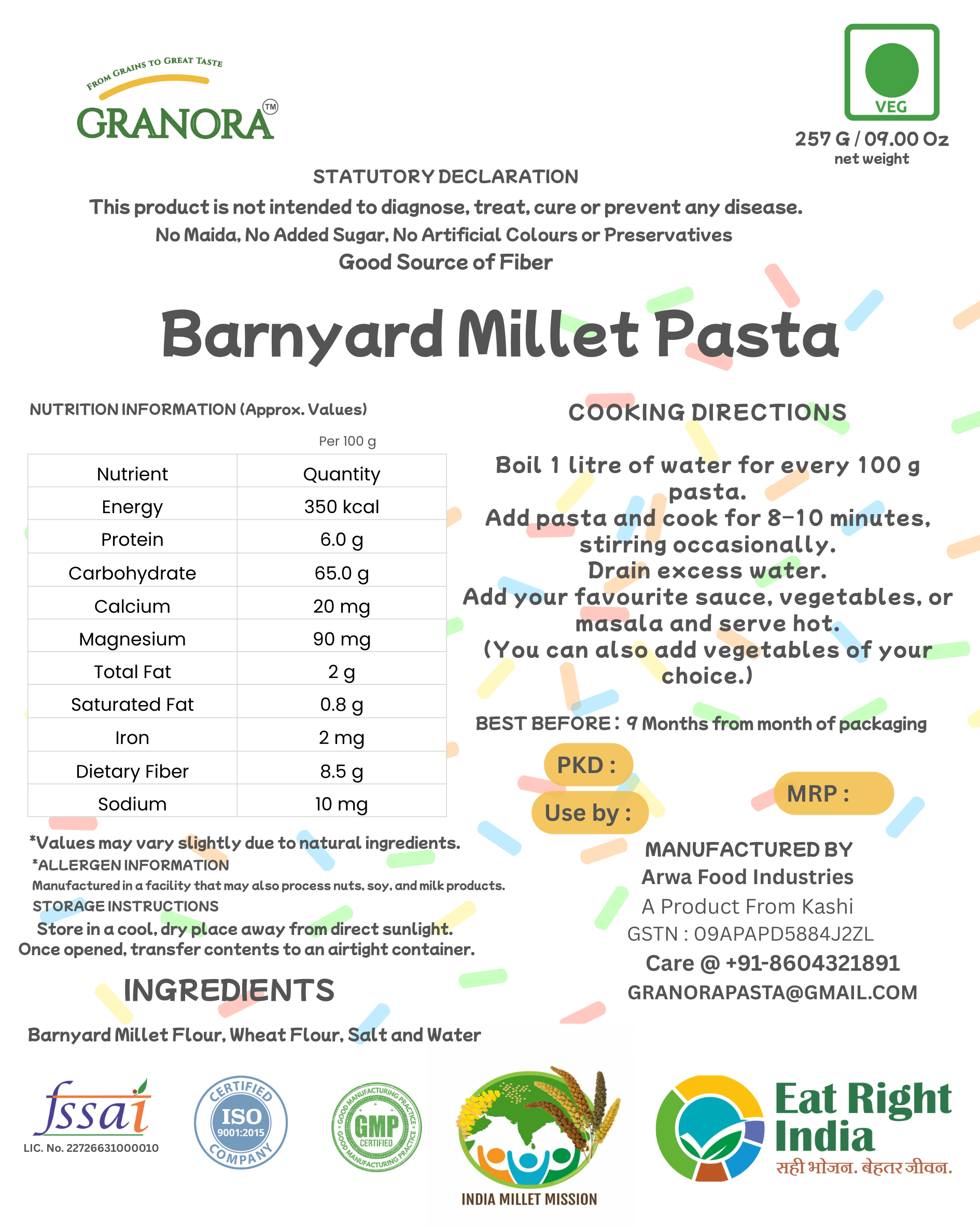 Barnyard Millet Pasta